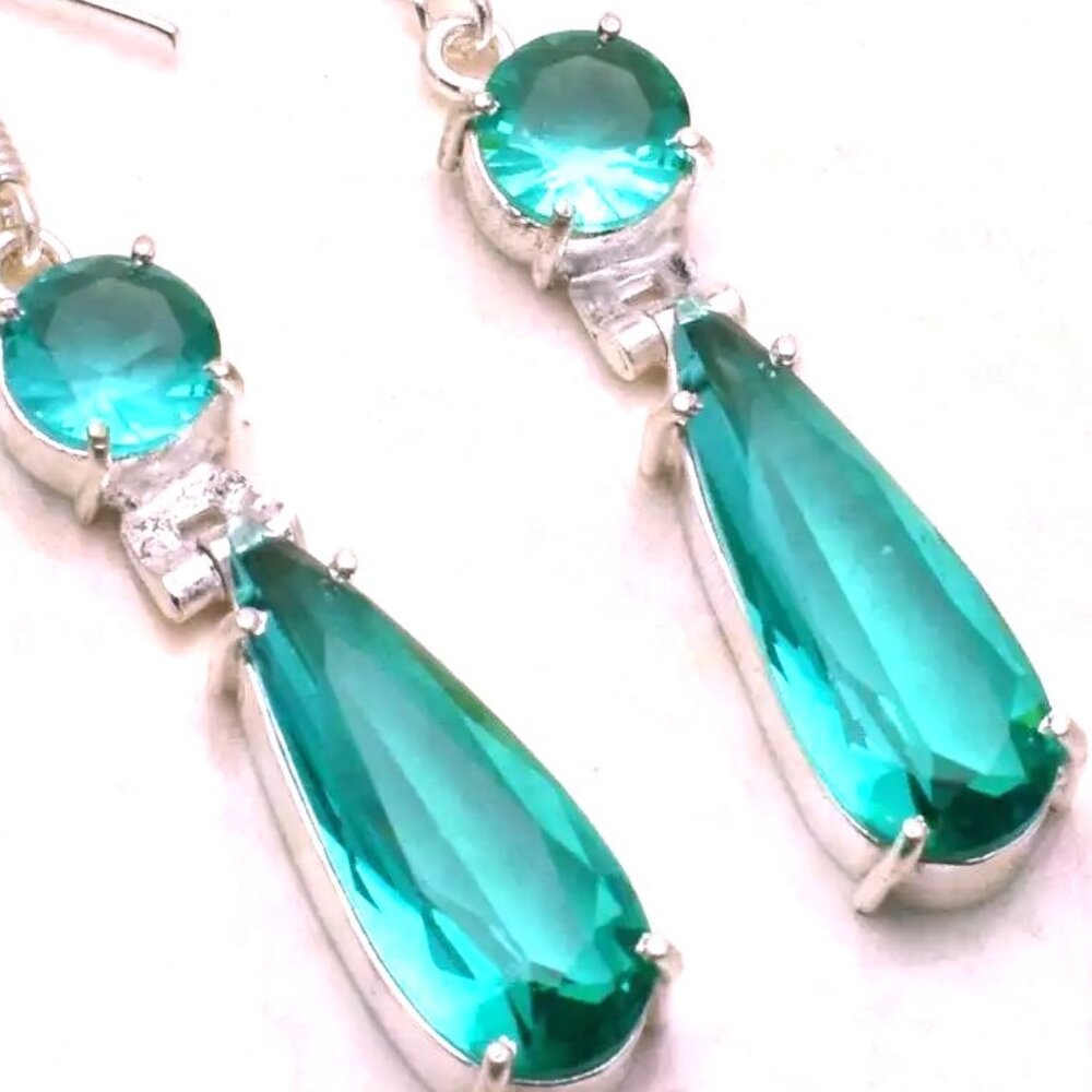 Apatite Sterling Silver Drop Dangle Earrings